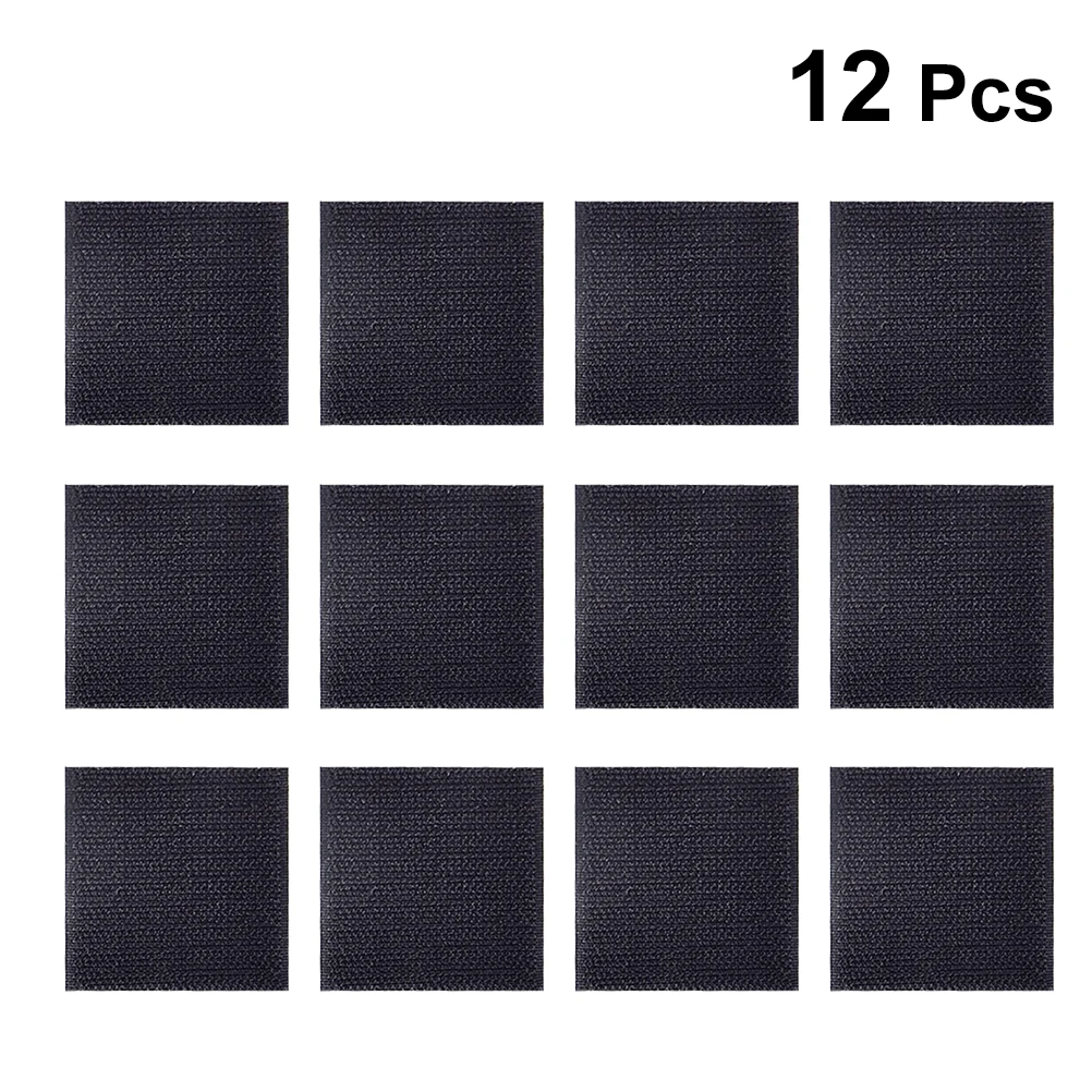 12Set Back Adhesive Hook and Loop Tape Non-Slip Pads for Hardwood Tile Floor Anti-Curling Corner