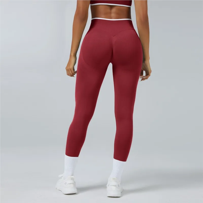 Legginsy damskie Epligg Impact, spodnie do biegania, bezszwowe legginsy sportowe, legginsy z wysokim stanem modelujące sylwetkę, prążkowane spodnie do fitnessu i jogi.