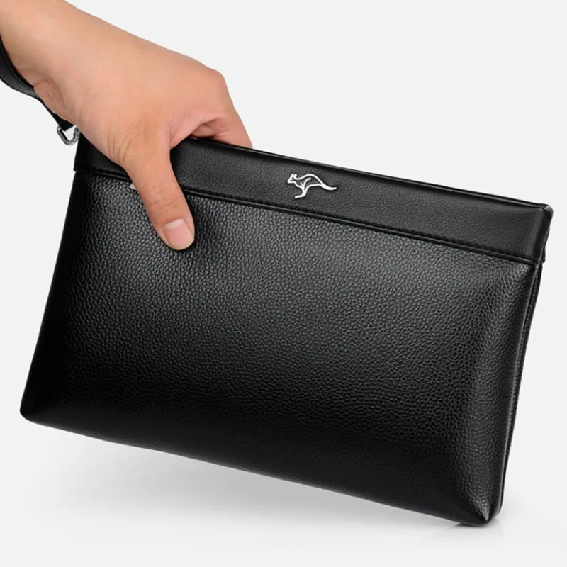 2026 Autumn Handbag Capacity Leisure Business Envelope Bag Soft Leather Gripping Circumcision Bag Men's Handbag