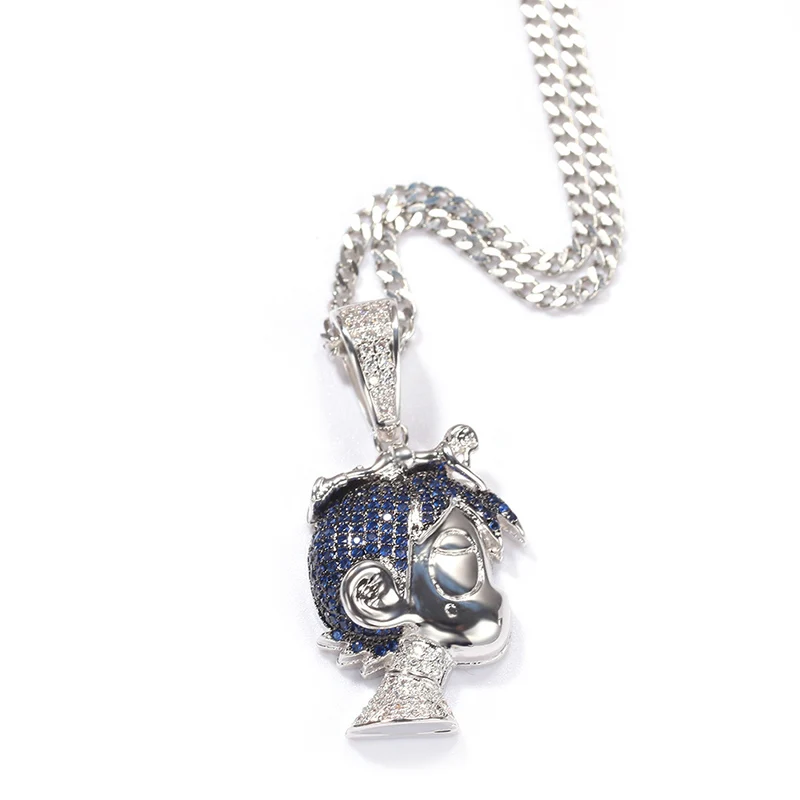 Hip Hop Claw Setting AAA+ CZ Stone Bling Iced Out Cartoon Boy Pendants Necklaces for Men Rapper Jewelry Drop Shipping