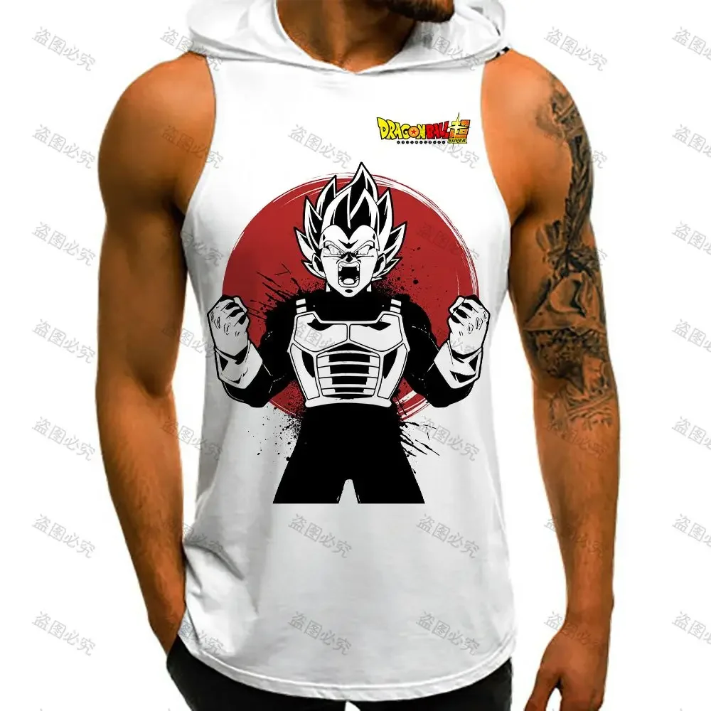 Y2k Clothes Hooded T-shirt High Street Dragon Ball Z Custom Tank Top Men Sexys Man Men's Singlet Super Saiyan Harajuku Style New