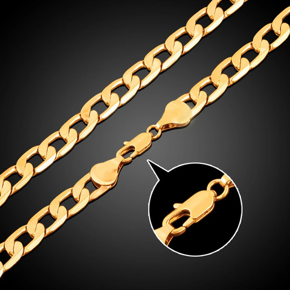 

Hip Hop Necklace 24 Plated Punk Style Chain Jewelry Party Banquet Wear Fashion Accessories Men Women Gifts