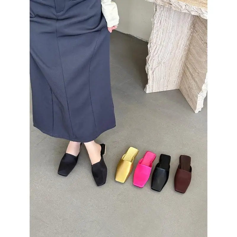 Women's Shoes Summer New Half Slippers Flat Bottom Baotou Muller Fashion Women's Shoes