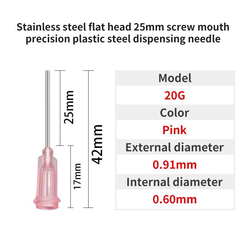 10G-30G 25 mm Dosiernadel 1 Zoll Edelstahl-Dosiernadel Spiralmund-Klebernadel zum Befüllen von E-Flüssigkeiten und Kleber