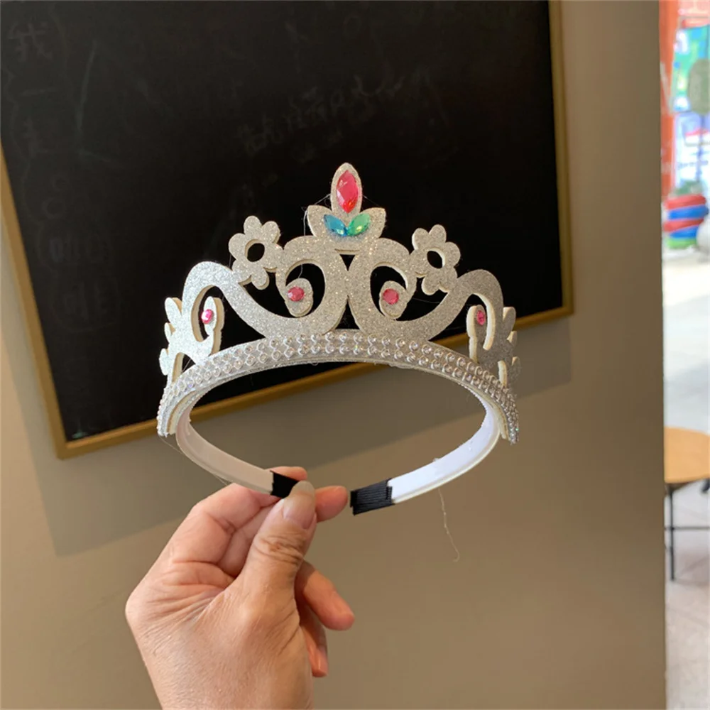 Children Crown Hairband Sparkling Birthday Party Headband Dress Up Gift Kids Cheer Festival Hair Hoop Boutique Hair Accessories