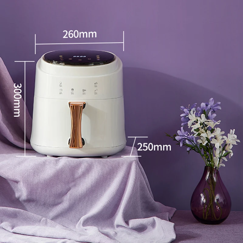 2024년 핫세일 가정용 에어프라이어 8L 대용량 바스켓 포함 무오일 전기 스마트 디스플레이 에어 오븐 (주방용)