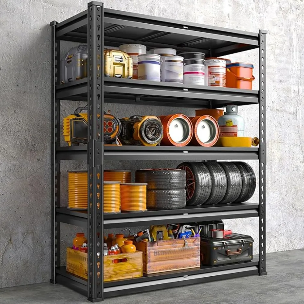 72 H Garage Shelving 5-Tier Heavy Duty Storage Shelves 2600LBS Metal Storage Utility Rack for Commercial Warehouse Pantry