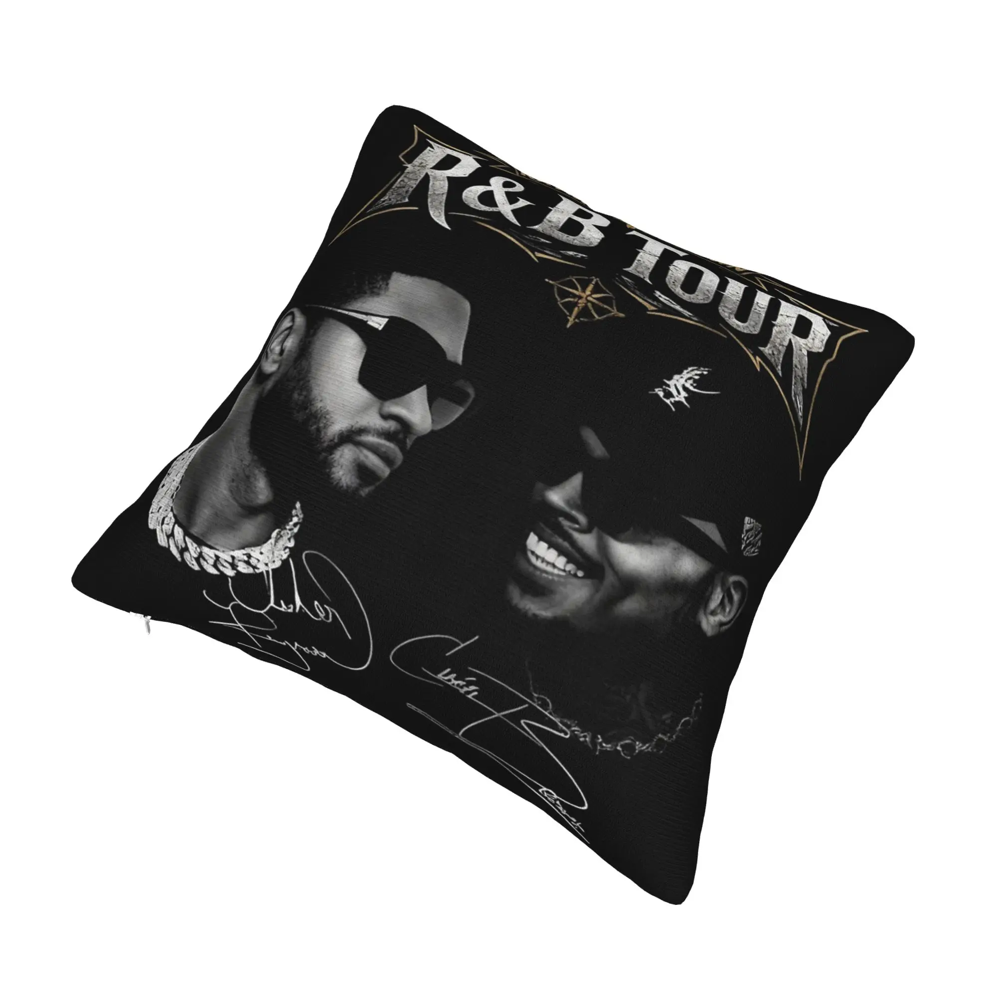 Decorative Pillowcase Chris Brown Usher R&B Tour 2026 Product Home  Throw Pillow Case Cover Zipper Multiple Sizes