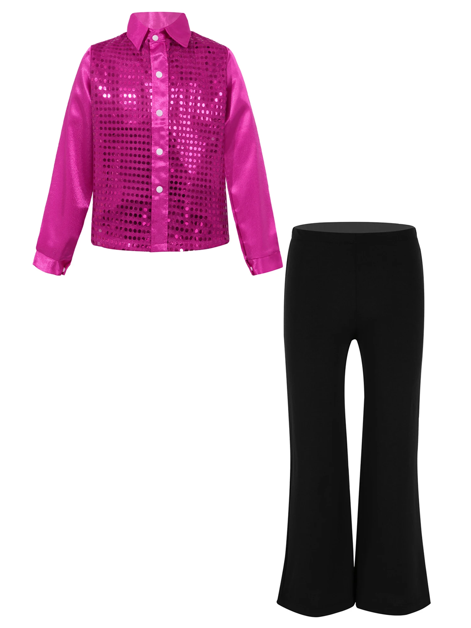 Tieners Jazz Hiphop Street Dancewear Toneelkostuum Latin Dance Disco Party Pak Unisex Lovertjes Shirt Met Broek 2 Stuks
