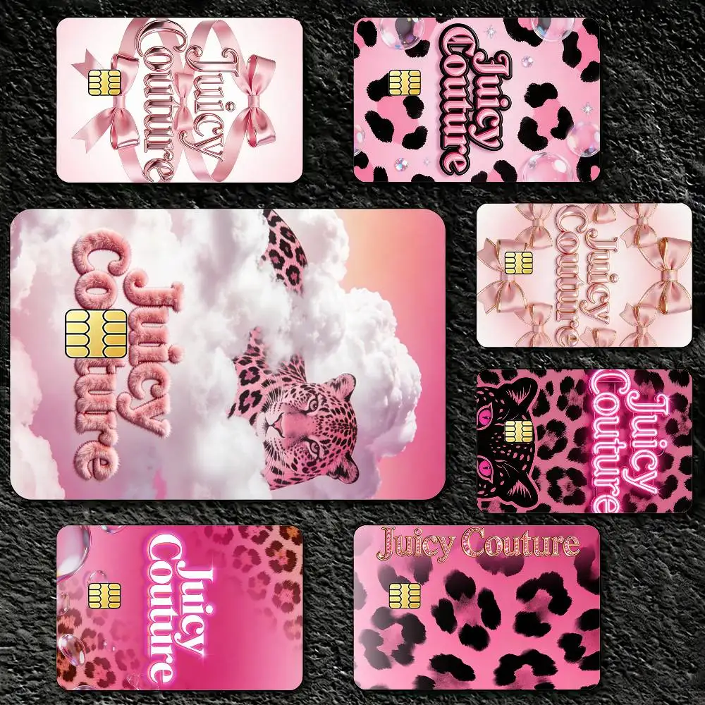 

J-Juicy Couture Pink Art Decorative Waterproof Film Skin Cover Credit Card Stickers Debit Front Bank Bus Pass