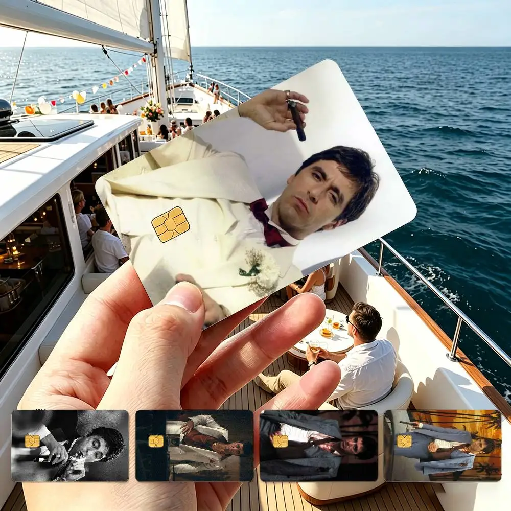 Classic S-Scarface Film Tony Credit Card HD Stickers Small Chip Waterproof Sticker Game Card Decal Gift