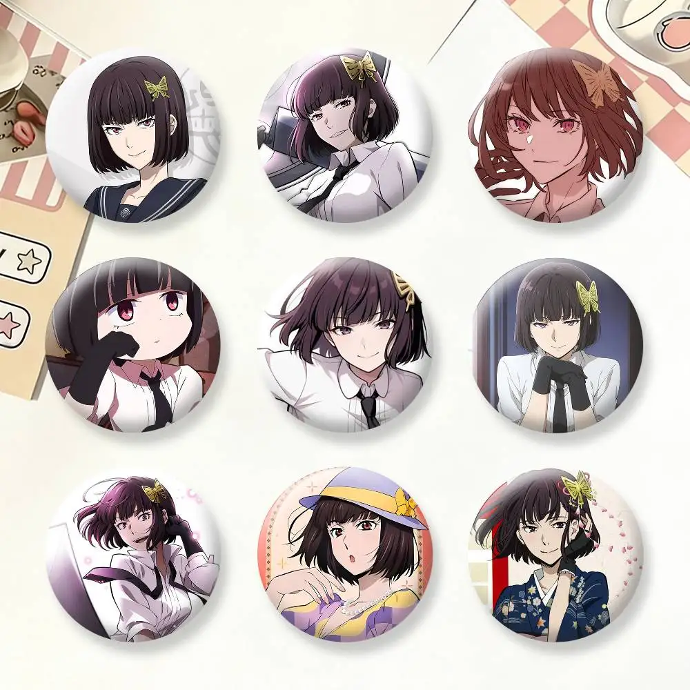 A-Akiko Yosano B-Bungo Stray Badges Creative Tinplate Button PinsBrooch Badge Clothes Backpack