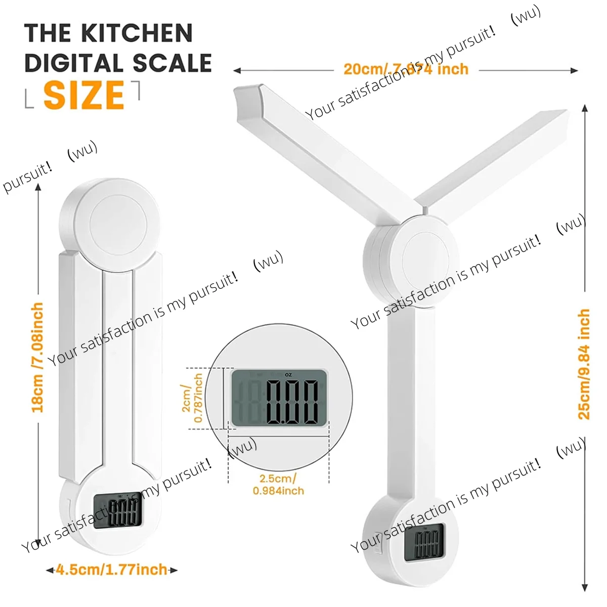ZOCI-High Precision Folding Food Scale, Digital Kitchen Scale with LCD Display, Food Scale for Measuring Healthy Intake