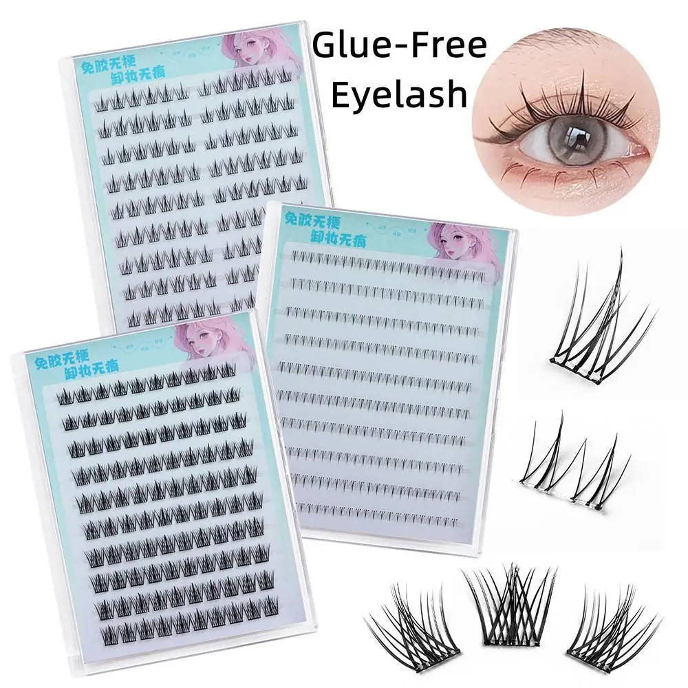 10 Rows Large Capacity No Glue Lashes Single Cluster 6-12MM Natural False Eyelashes Fashion Idol Lash Extension DIY Anime Eyes