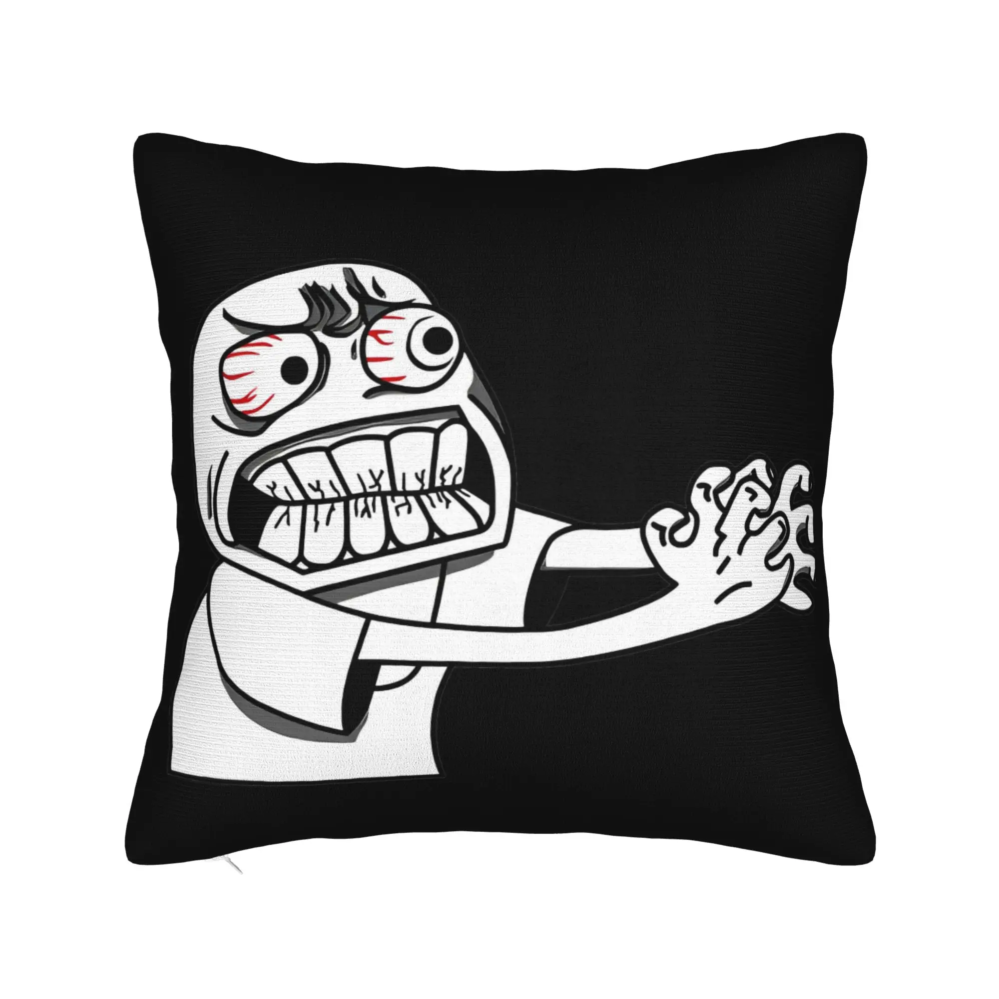 RAGE COMIC Trollface Square Pillow Case  Cushion Cover Creative Zippered Decorative Pillowcase for Sofa 40*40cm