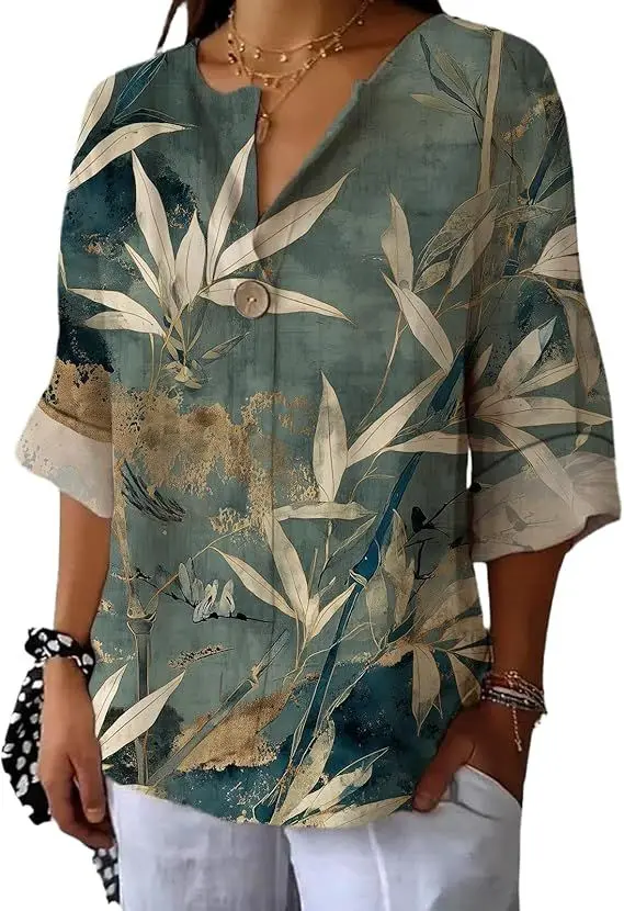 

Women's tops are versatile, summer comfortable, short-sleeved, casual shirts, fashionable, loose-fitting clothing