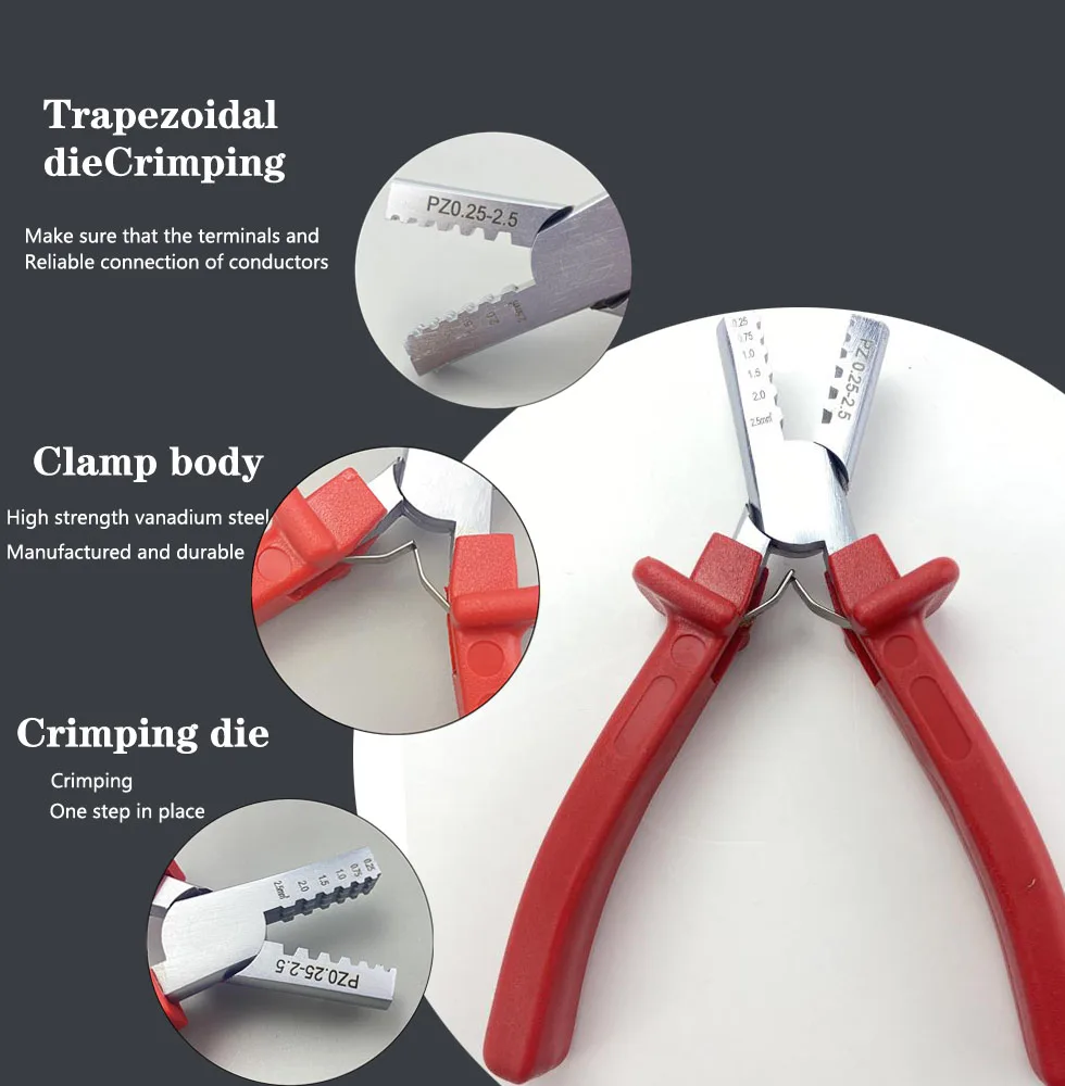 PZ 0.25-2.5 GERMANY STYLE CRIMPING PILER FOR Terminal 0.25-2.5mm2 CRIMPING PLIERS Crimping Tools