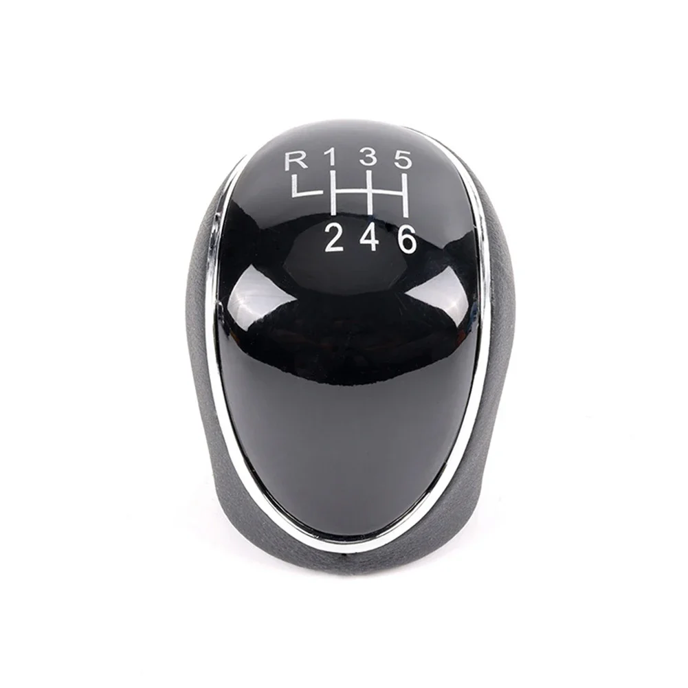 Luxury Interior Gear Knob 6-speed Chrome Frame Easy Installation Enhanced Visual Appeal Driving Experience Enhancement