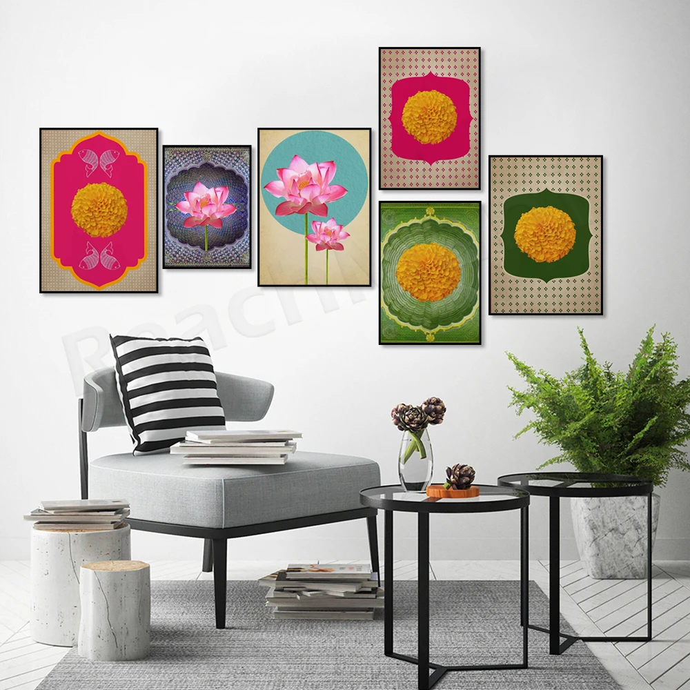 Loto indiano, calêndula, impre - Decorative Mirror avaliação e preço