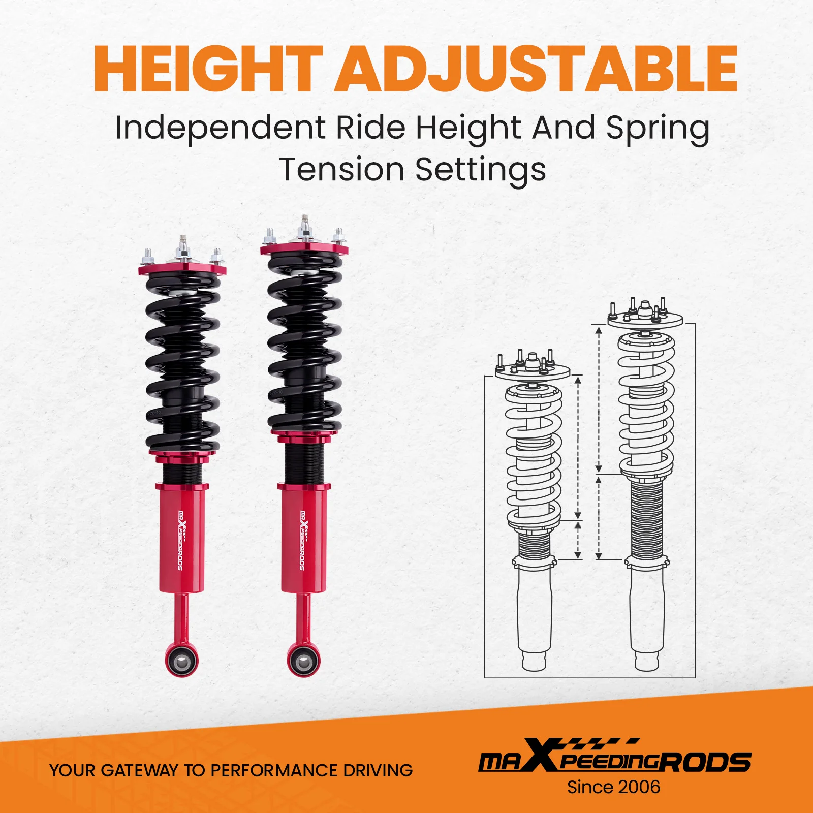 Kit de amortiguadores de 24 vías, puntal de choque para Lexus IS300 RS200 2001-2005