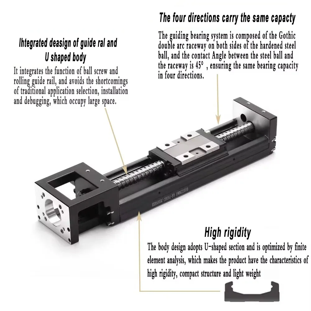 KK60/KK86&SFU1605/1610 Linear Actuator | High Precision ±0.01mm 5-20mm Lead 40kg Load Nema23 Stepper/Servo Motor IP54 Dustproof