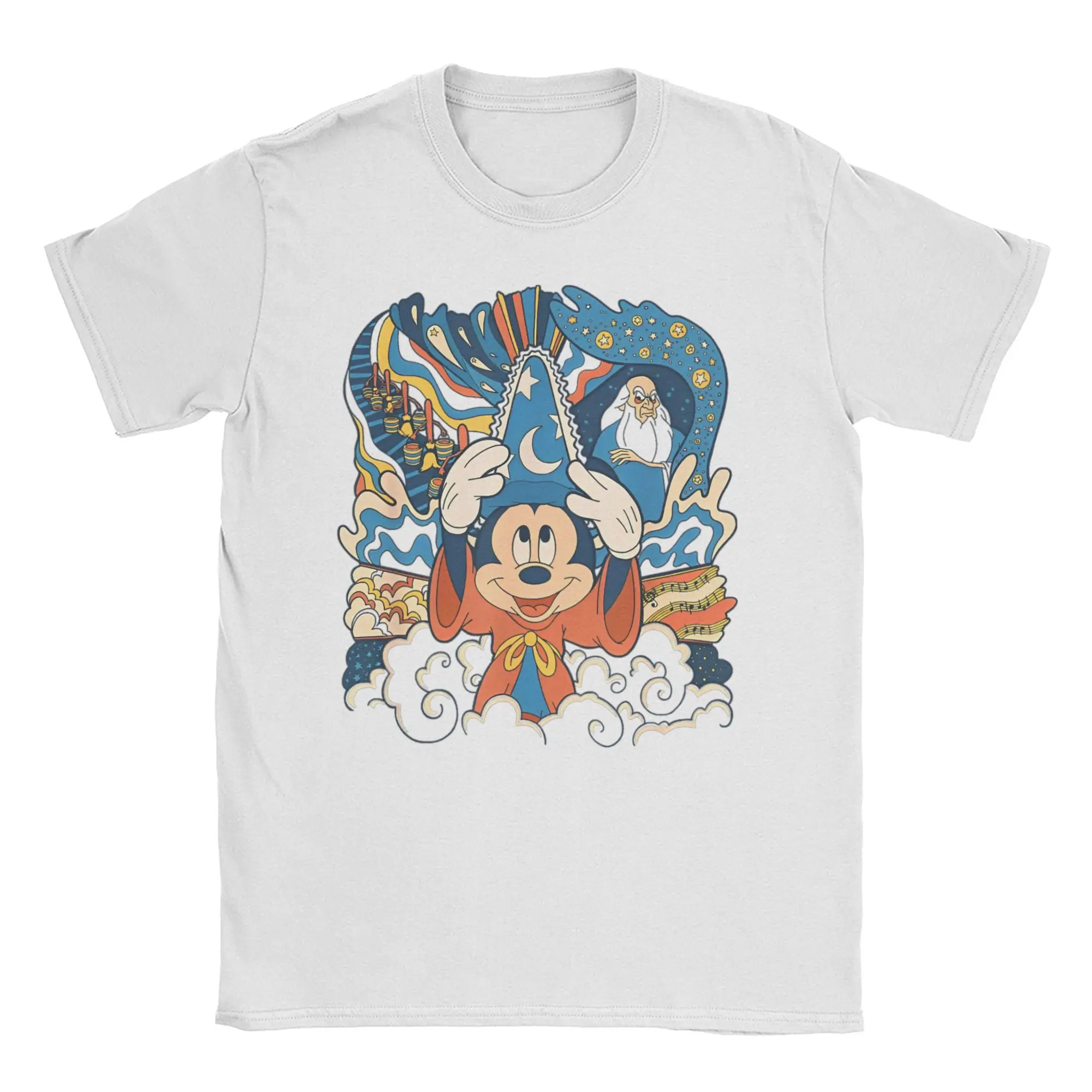 Mickey Mouse Cartoon Merch Men Women T Shirts Pure Cotton Tee Printed  T-shirt Clothing