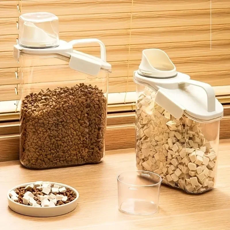 Feuchtigkeitsbeständiger Aufbewahrungsbehälter für Getreide, Tierfutter, Snacks, Transparenter Versiegelter Lebensmittelbehälter, Küchenorganizer für Trockene Lebensmittel – Detail 4