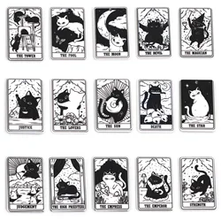 5PCs Fashion Acrylic Tarot Pendants Rectangle Cat Black White Double-sided Charms DIY Earrings Necklace Jewelry 3.8cm x 2.3cm