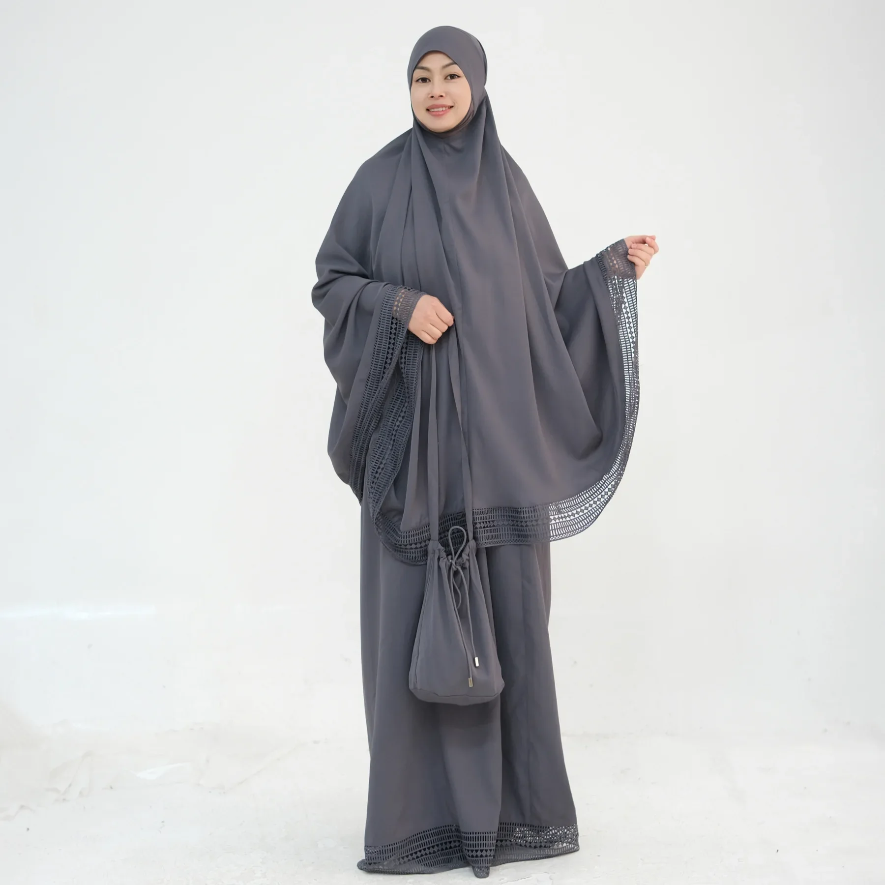 

4PCS Muslim Women Prayer Garment Hijab Dress Khimar Skirt Prayer Mat Set Dubai Abaya Turkey Kaftan Eid Djellaba Islam Jalabiya