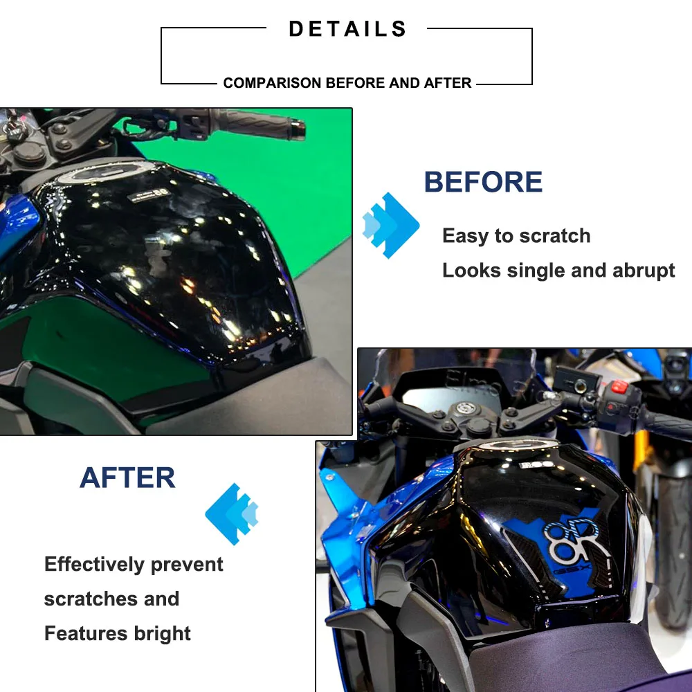 GSX 8R Tank Pad Stickers Motorcycle 3D Resin Protection Stickers Kit Waterproof Anti-scratch Protector for Suzuki GSX 8R 2024