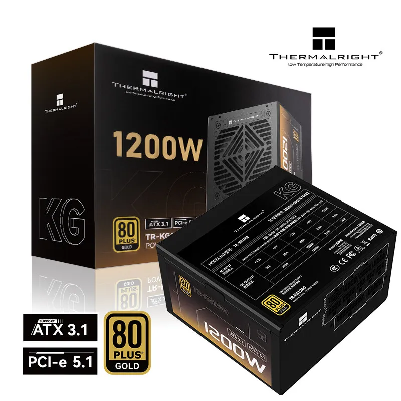Thermalright TR-KG1200/1000 ATX3.1 Fully Modular Gold Medal Case Power Supply/ voltage range 100-240V /Supports PCI-E5.1