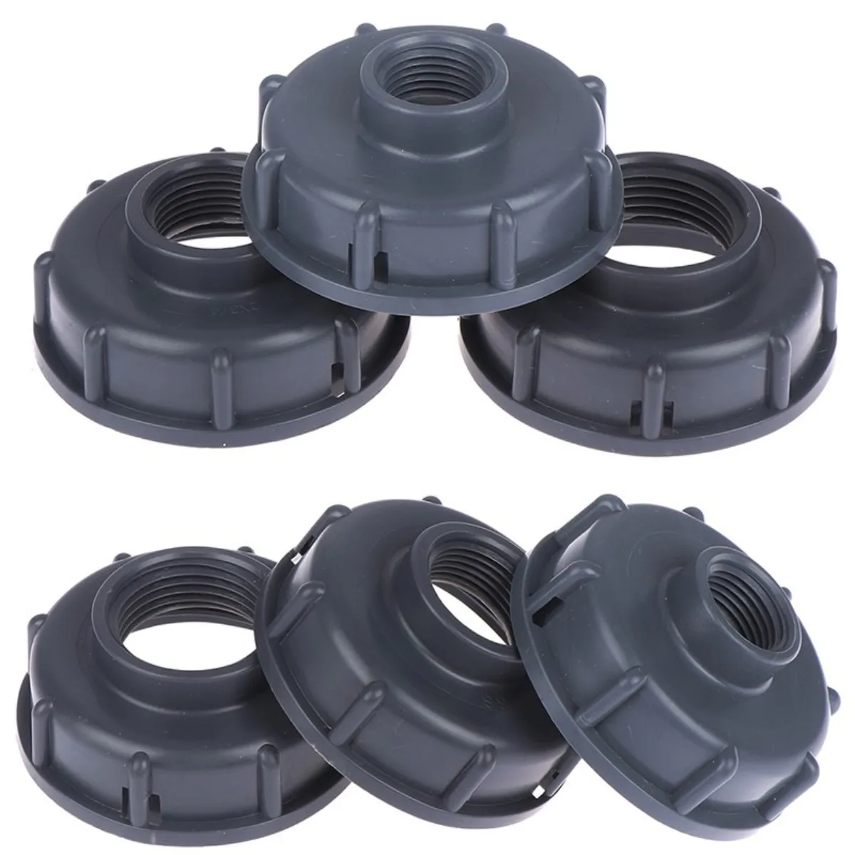 Household Black IBC Tank Fittings S60X6 Coarse Threaded Cap To 1/2\