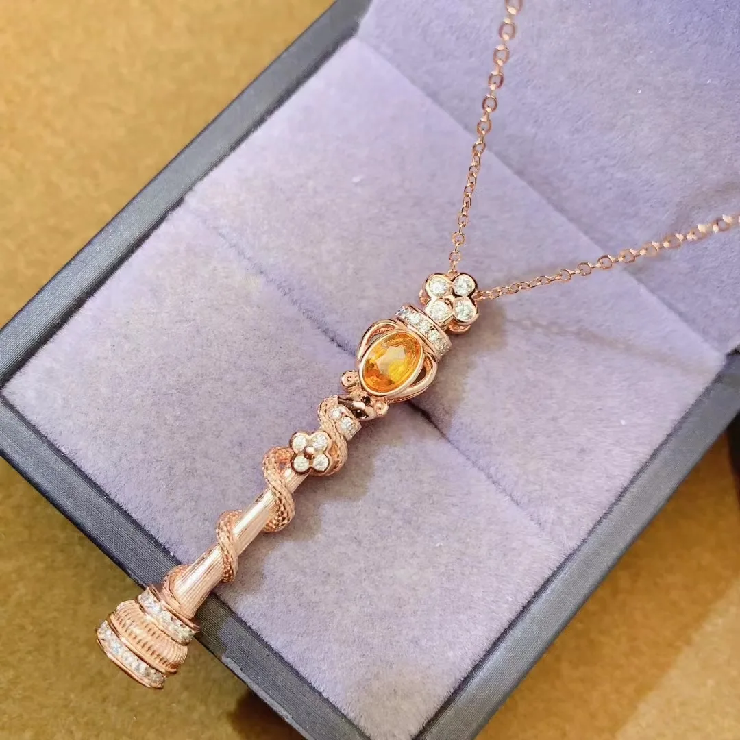 

KJJEAXCMY High End Women's Pendant Natural Aquamarine S925 Silver with Electroplating Boasting High Clarity Full Brilliance