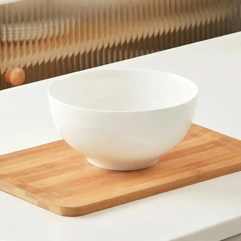 6 inch, plain white bone china bowl, chinese ceramic soup fruit bowl, for dinner and party serving, thermos food container