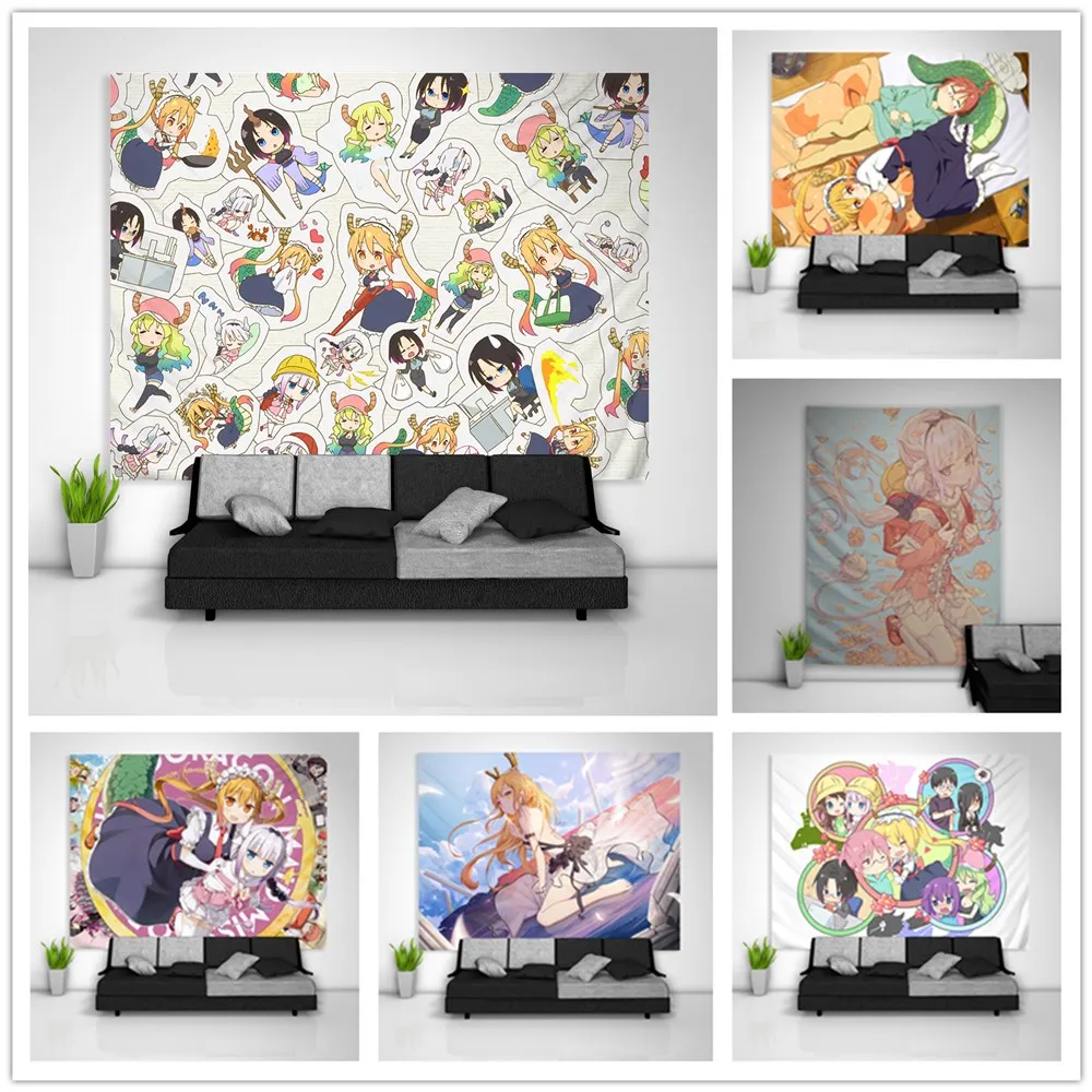 Miss Kobayashi's Dragon Maid Wall Art Canvas Painting Posters Prints Anime Wall Pictures Tohru Kanna Kamui Children Room Decor