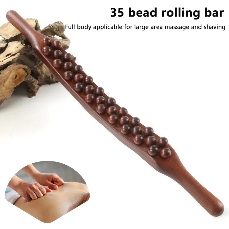 

35-бусины, универсальный массаж спины, сухожилия, пластиковая скребковая палочка, инструмент для расслабления Гуаша, массажер для живота