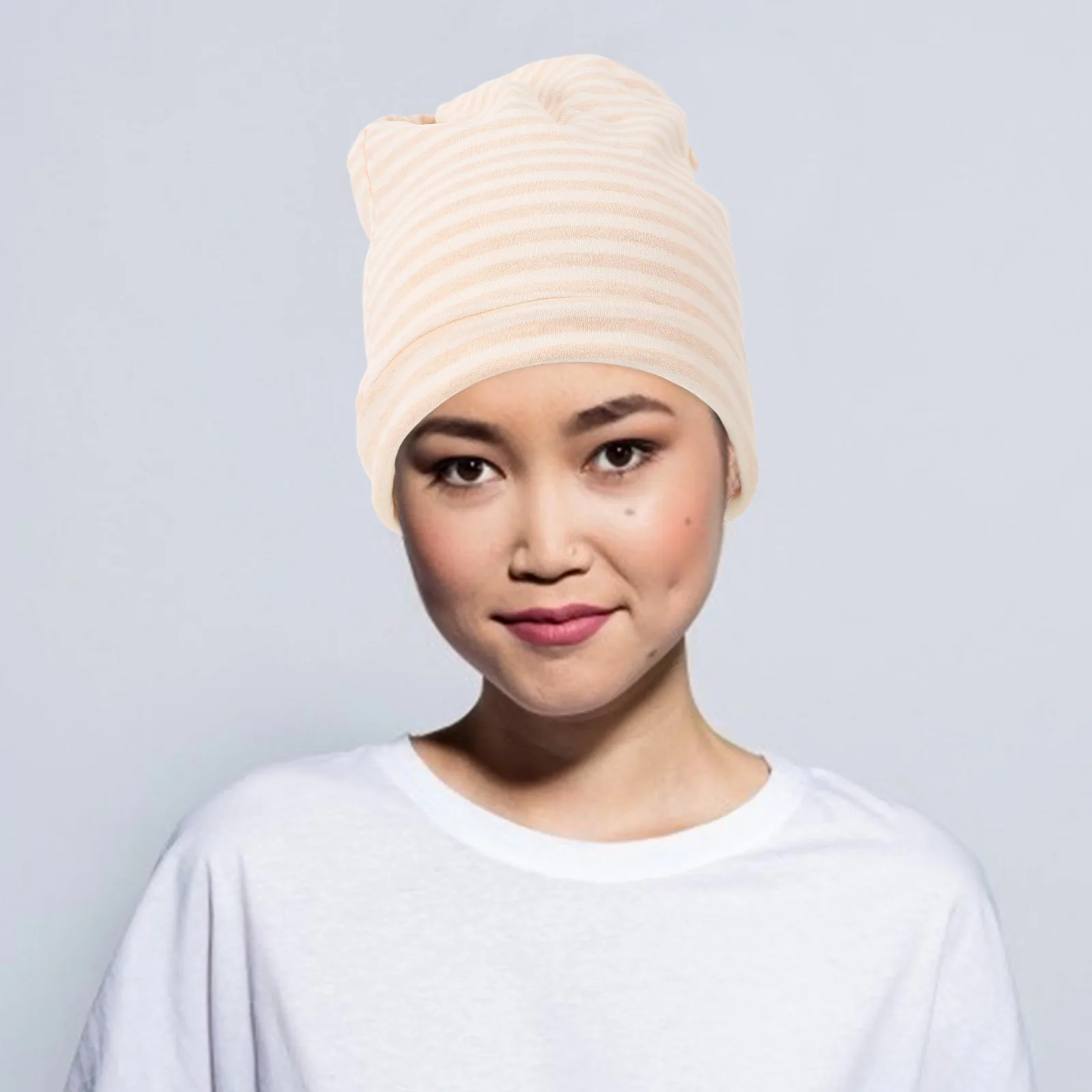 

2Pcs Moon Maternity Cap Set Windproof Warm Breathable Cotton Headwear for Postpartum Hair Protection Comfortable Confinement Hat