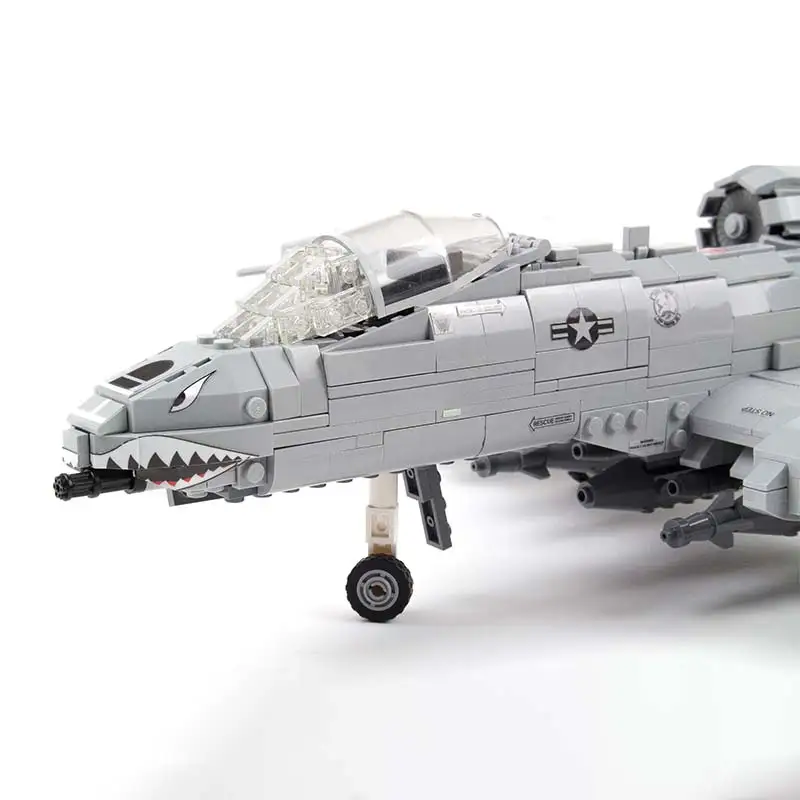 A-10C Thunderbolt II 빌딩 블록, 공기 지지대 항공기 모델 브릭, 창의적인 전문가 장난감, 어린이 크리스마스 선물, 현대 장비