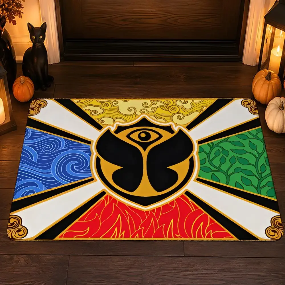 T-Tomorrowl Music Electronic Dance Festiva Floor Mat Flannel Rug Soft Non Slip Washable Door Mat For Bathroom Kitchen Home Decor