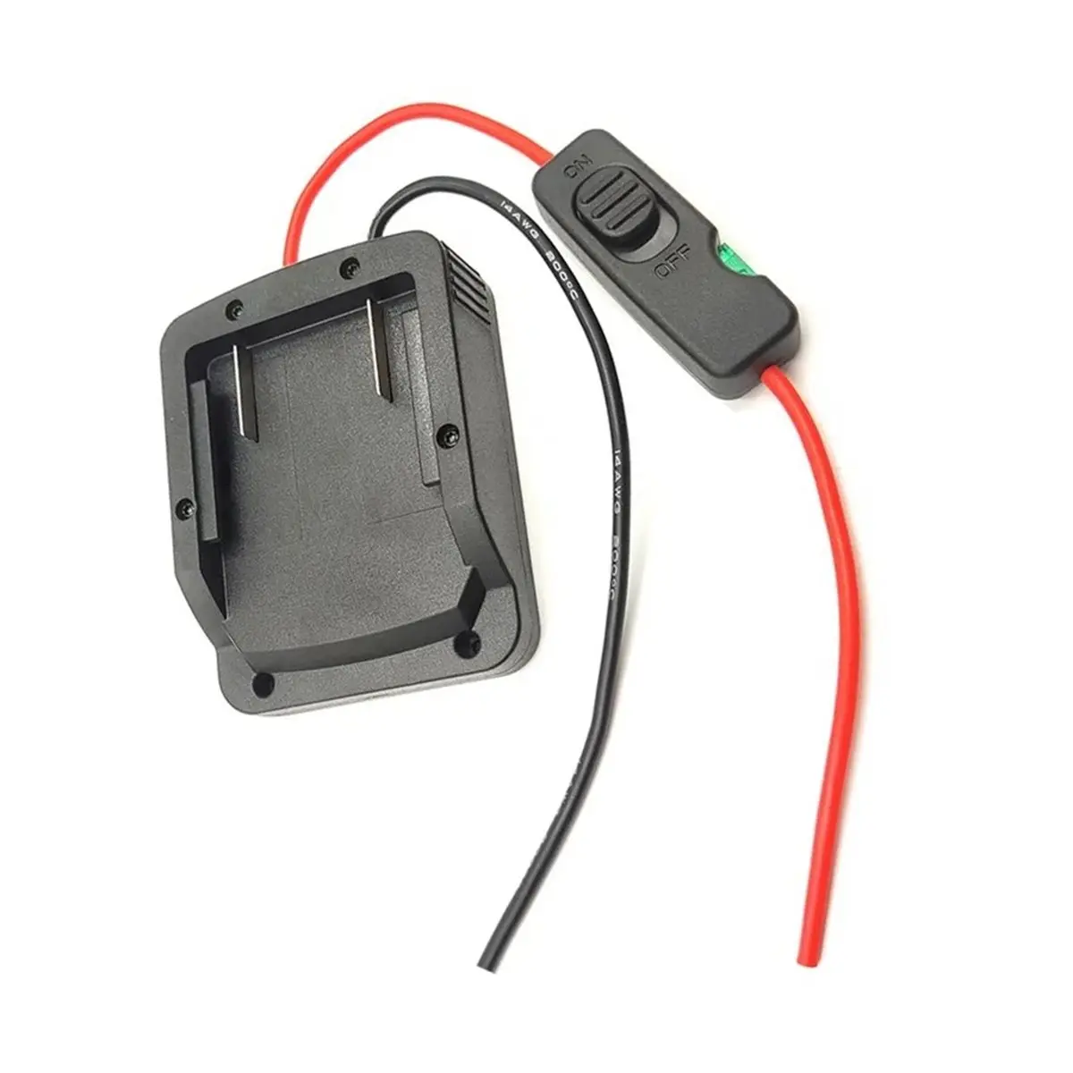For Power Battery Adapter Wheel for 18V Li-Ion Battery with 14 AWG Wire Fuse Switch for DIY Rc Car Toys [sgqu-Toy]