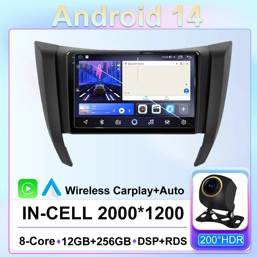 

For Nissan np300 2017+ Car video Carplay Multimedia GPS Navigation Screen Android 14 Auto Radio 5G Wifi Stereo Video Unit No 2
