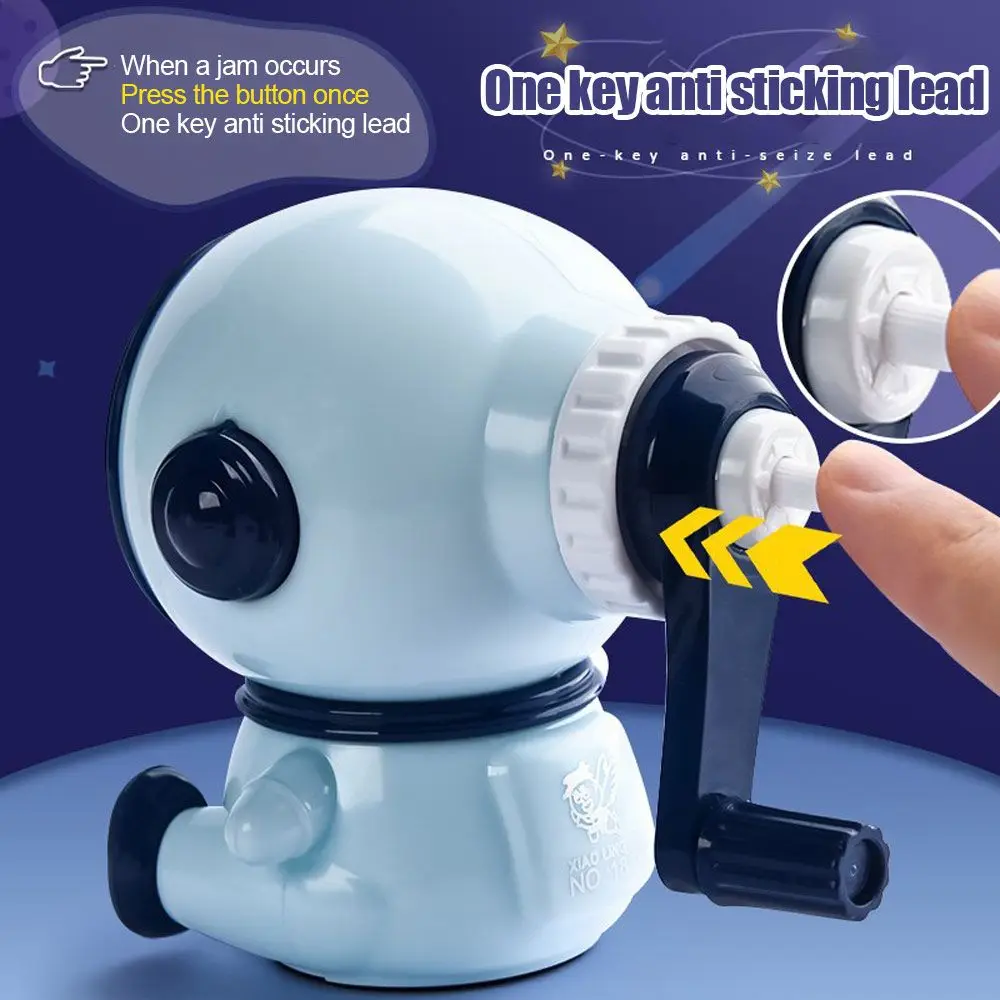 Anti Sticking Lead Third Gear Adjustable Astronaut Pencil Sharpener Hand-cranked Mechanical Tool Automatically Enters Lead