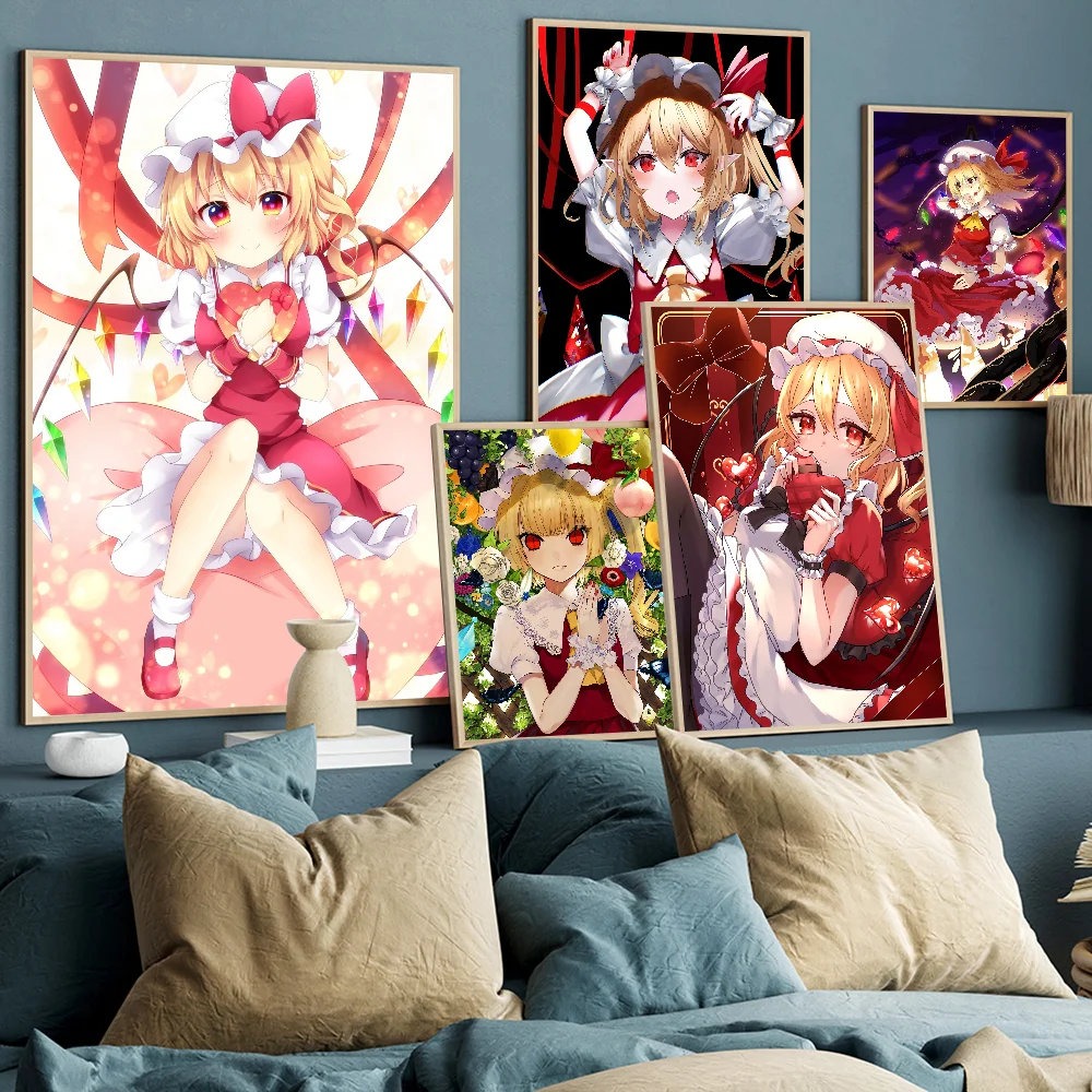 Touhou Project Flandre Scarlet Good Quality Prints and Posters Vintage Room Home Bar Cafe Decor Aesthetic Art Wall Painting