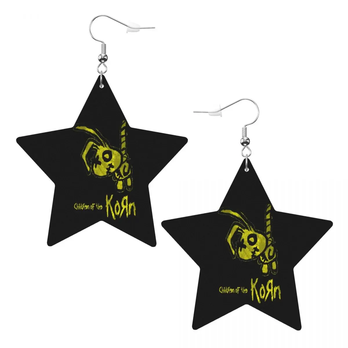 

Custom Korns Heavy Metal Music PVC Leather Earrings Dangle Earrings Jewelry For Women For Wife Mother Gift