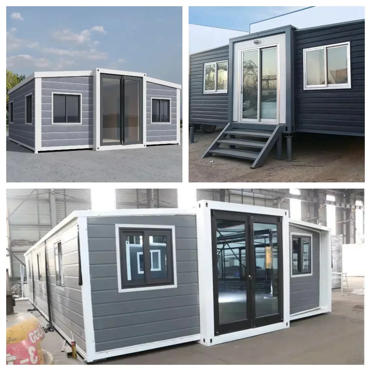 Contenedor extensible desmontable de lujo de 40 pies para casa, 2 dormitorios, hogar móvil, cocina, Panel sándwich extraíble portátil Modular, centro comercial