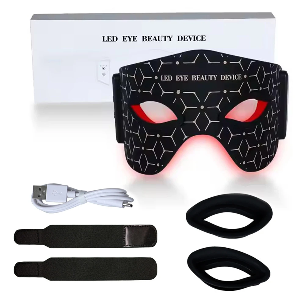 LED قناع عين مدلك العين جهاز العناية بالجمال أكياس العين مزيل جهاز 630NM 850NM بالقرب من الأشعة تحت الحمراء العلاج بالضوء الأحمر قناع عين الجهاز #6