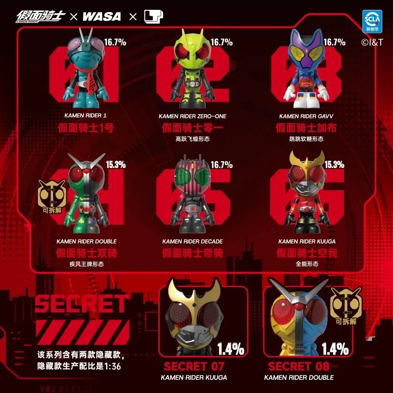 New Genuine Wasa Kamen Rider Dreadlocks Blind Box Kamen Rider Action Figure Kuuga Decade Mystery Box Ornaments Gift Toy