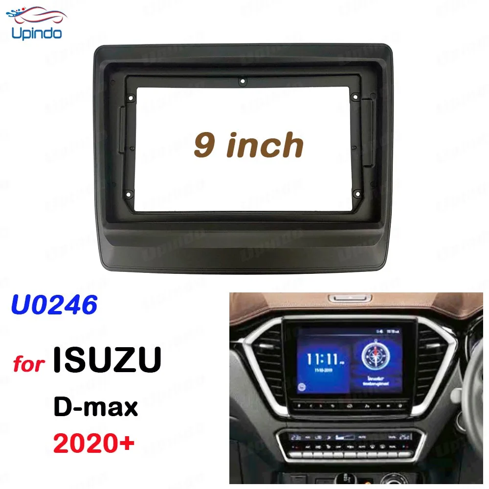 

Для Isuzu D-max 2020+ комплект лицевой панели Double Din, 9-дюймовая рамка для установки автомобильного радио Android, крепление на приборную панель