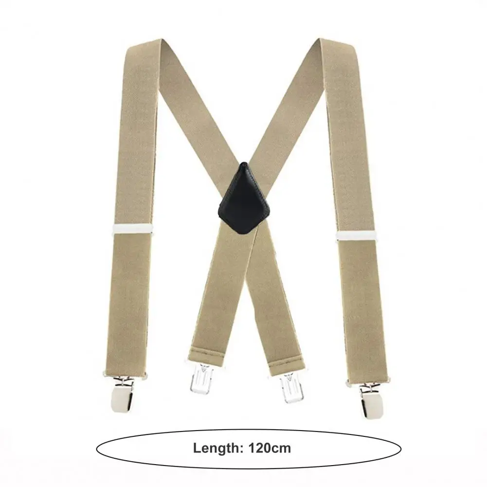 Attractive Elastic Suspender Detachable Solid Suspender High Elastic Wide Men Trouser Suspender  Decorate