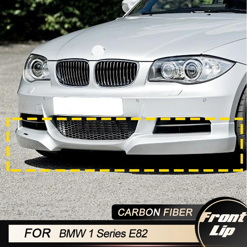 Car Front Bumper Lip Spoiler for BMW 1 Series E82 135i Coupe M Sport 2008-2013 Front Lip Chin Apron Guard Body Kit Carbon Fiber